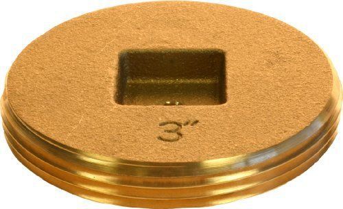 Aviditi 90365 4-Inch Brass Countersunk Square Cleanout Plug