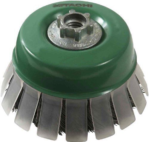 Hitachi 729213 3-Inch Crimped Carbon Steel Wire Cup Brush with Guard  Multi-Arbo