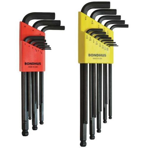 BONDHUS 22 Piece Balldriver Inch/Metric L-Wrench Set - Model:20199 Size Range