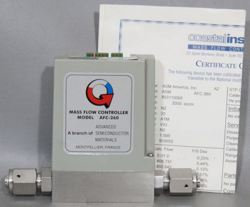 New qualiflow afc 260 2 slm n2 sccm mass flow controller mfc asm pn 54-106858a96 for sale