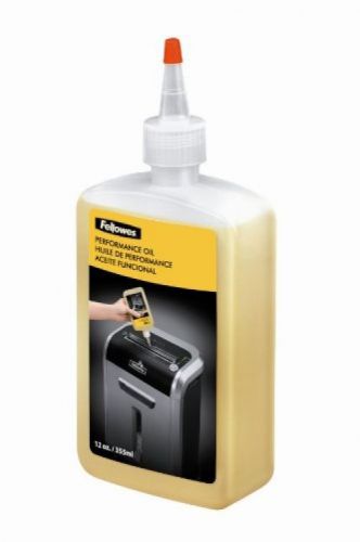 Fellowes Powershred Performance Shredder Oil, 12 Oz. Extended Nozzle Bottle