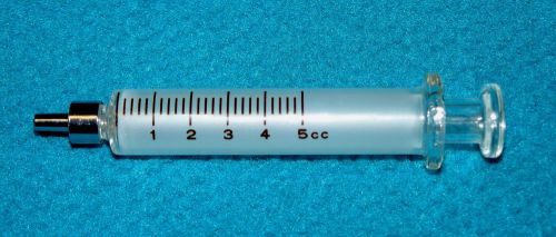 Vintage/New! 5cc GLASS SYRINGE graduated SLIP TIP @ Frosted