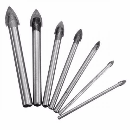 7pcs 3/4/5/6/8/10/12mm triangle tip glass drill bit set tile cermic drill bit for sale