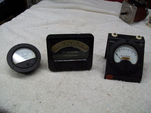 Three Vintage Panel Meters Westinghouse, General Electric,  and Triplett