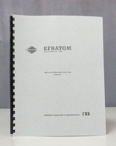 Ball efratom rubidium frequency standard model frk installation/operation manual for sale