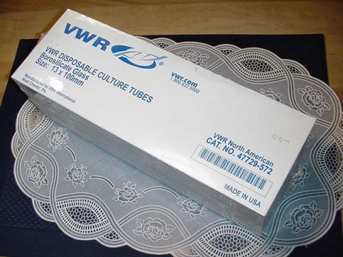 VWR 47729-572 Culture Tubes, Borosilicate Glass, 13 X 100mm, 250 Pcs, SEALED!