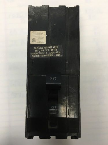 Square D A1B320 20 Amp 3 pole Breaker