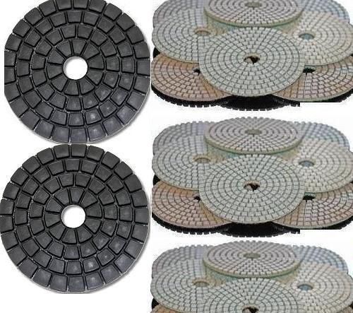 Diamond polishing pad 5 inch wet/dry 18 pcs 2 damo buff granite marble concrete for sale