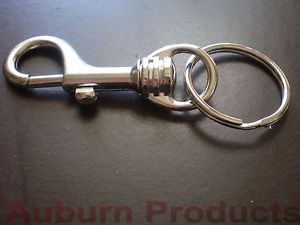 SNAP TRIGGER HOOK BELT KEY CHAIN / NICKEL PLATE FINISH