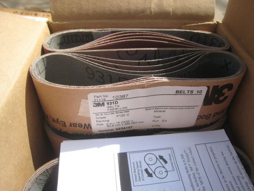 3M 931D Cubitron Belts Size 2&#034; in X 15-23/32 &#034;  in long Lot of 10  Grade P120X