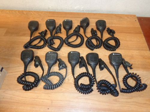 One lot of 10 MOTOROLA PMMN4051B Radio Microphones w/Belt Clips WORKING