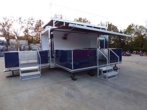 Concession trailer 8.5&#039; x 19&#039; indigo blue marketing stage trailer for sale