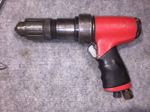 UNKNOWN BRAND(SIOUX?) HEAVY DUTY AIR DRILL 1/2&#034; DR./ JACOBS DRILL CHUCK 33BA