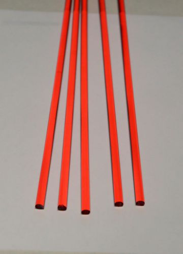 5 pc 1/4” diameter 16” long clear red acrylic plexiglass translucent plastic rod for sale
