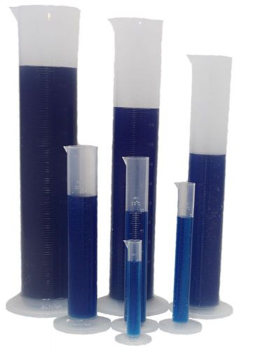 Plastic round base measuring cylinder set-7 piece for sale