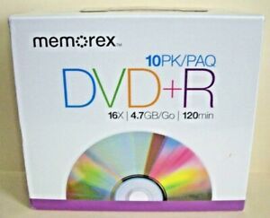 MEMOREX 10 PK DVD + R 16 X 4.7 GB/GO  120 MIN