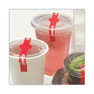 National P17SI2 Secureit Tamper Evident Drink Lid Seal &#034;Secure It&#034; 1 X 7 Red