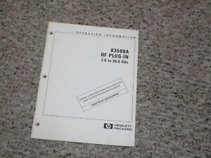 Hewlett Packard 83590A 2-20 GHz plug-in operating information manual