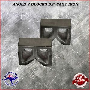 2&#034; Cast Iron Angle V Blocks B2&#034; Precision Tool. Pair Set. Machining/ Milling