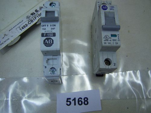 (5168) Lot of 2 Allen Bradley Circuit Breakers 1492-SPU1C040 1492-SPU1C070