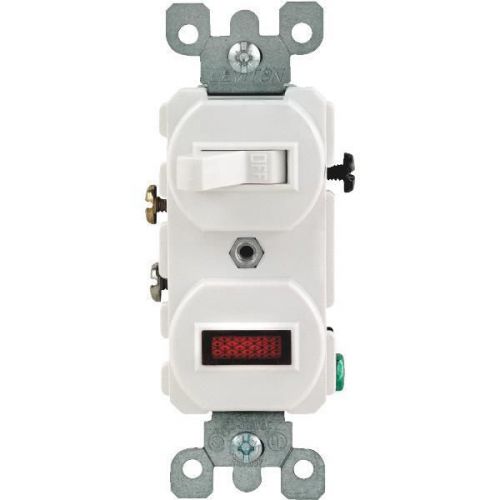 Leviton S04-05226-WS White Switch And Pilot Light-WHITE SWITCH/PILOT LIGHT