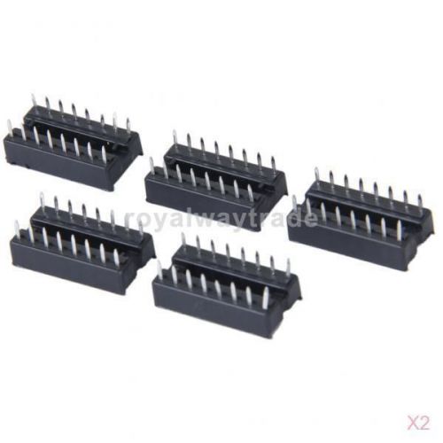 2x 5pcs 16Pin DIP DIP16 IC Socket Adapter for 7.6mm width Chip