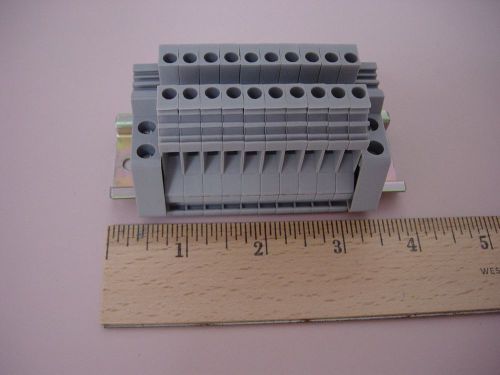 Terminal Block 10 point Grey Din rail hobby train project geek car Industrial