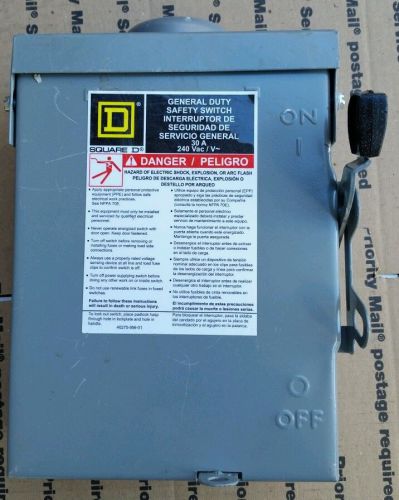 Square D 30 Amp Safety Switch DU221RB 3R 240 Volt Non-Fusible 1 Phase