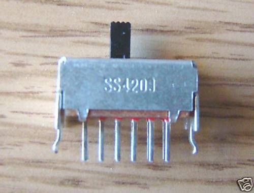 10 pcs 4PDT slide switch, pcb mount. 4C1c