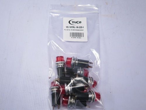 Lot of 10 new yc-16trl-1r-220-i miniature incandescent pilot light 220v ac 16mm for sale