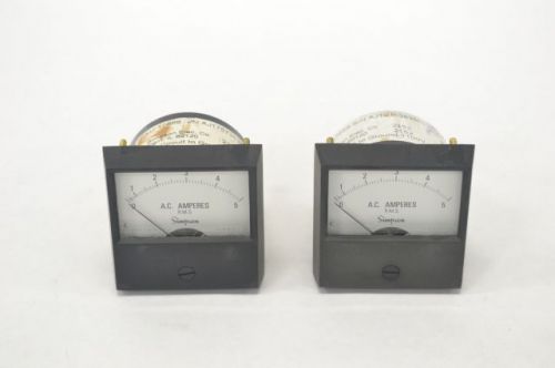 LOT 2 NEW SIMPSON 17668 0-5 AC AMPERES PANEL METER MODULE 1100V B228591