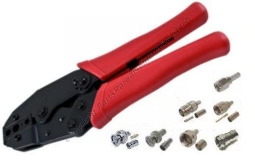 Lot4 ratchet bnc rg6/59 coax,n,rca,tnc,uhf,sma tv crimper/crimping w/pin crimp{r for sale