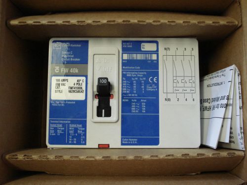 CUTLER-HAMMER FWF41000L INDUSTRIAL CIRCUIT BREAKER SERIES C,100 AMPS,40C