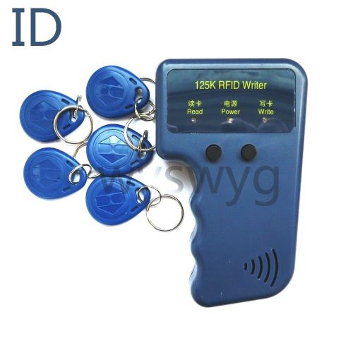 Portable handheld em4100 125khz rfid writer copier duplicator + 5 writable tags for sale