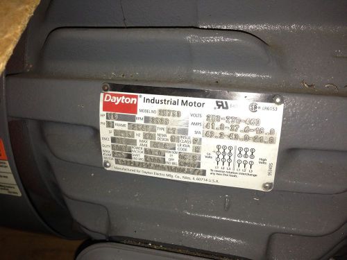 Dayton - 15HP Industrial Motor - 3N753, 3535 RPM, 254T Frame, 208-230/460