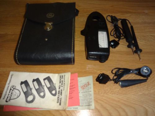 GENERAL ELECTRIC SNAPLER AMP VOLT METER HOOK CLAMP ON W/CASE