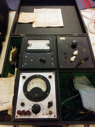 Triplett 1200 series case with 3 test instruments, 1930&#039;s vintage, signal corps for sale