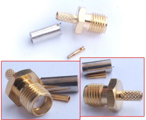 5PCS SMA female plug Crimp connector RG174 RG178 RG316