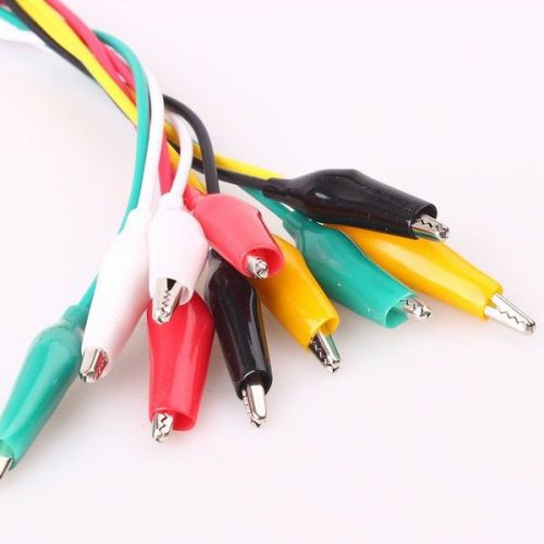 10pcs 50cm Test Wire Double-ended Crocodile Clip Jumper Probe Lead