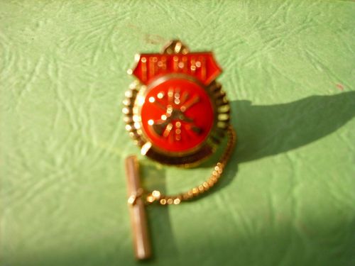 FIREFIGHTER ROUND FIRE DEPT MALTESE CENTER TIE TAC PIN