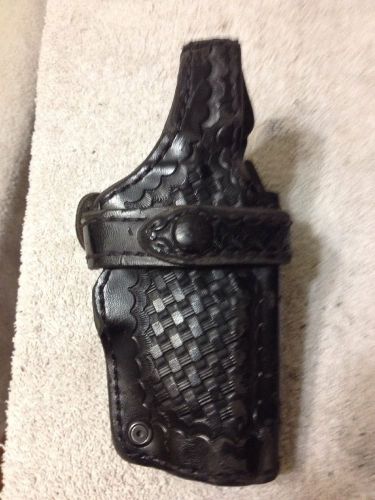 Vintage leather holster belt bianchi 36 police issue, handcuff,&amp; gun holster. lh for sale