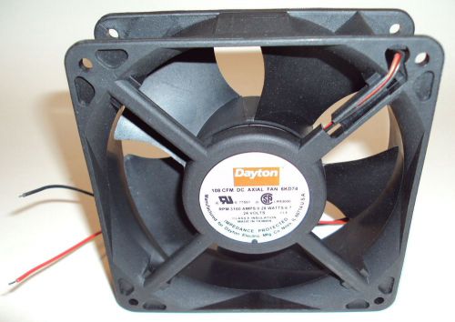 Dayton 6kd74 square axial fan, plastic, 24 vdc, 4-11/16&#034;x4-11/16&#034;, 12&#034; leads for sale