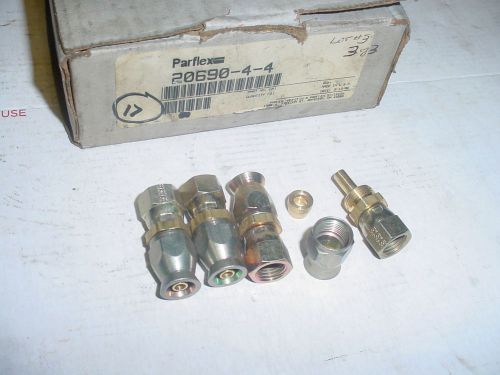 LOT 4 Parker Parflex 90 Series Reusable Fitting 20690-4-4 , 1/4&#034; Female JIC 37°