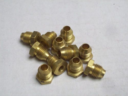 (10) 6100X3 BRASS THREADED SLEEVE TUBING NUT TUBE FITTING 3/16&#034; WEATHERHEAD