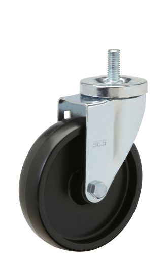 Caster threaded stem: 1/2-13x1. black polyolefin wheel: 5&#034; x 1-1/4&#034;. plain bore. for sale