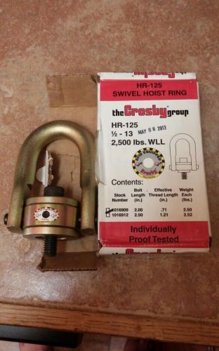 Crosby HR-125 1/2&#034;-13 2500lbs WLL swivel hoist ring 1016909