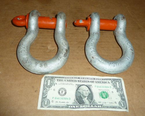 2 Heavy Duty Shackles,CM USA HC9,22mm,8-1/2 ton,7/8,1-1/2&#034; slot,Screw Pin 1&#034; wid