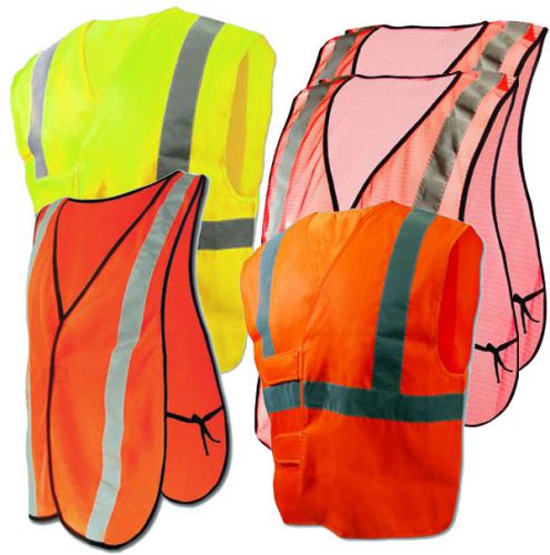 NEW LOT OF 5 Magid SAFETY VESTS Hi-Viz Reflective Mesh LIME/ORANGE Medium-4XL