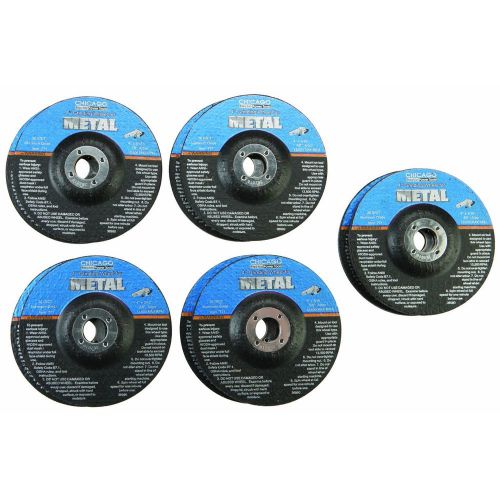 4 in. 36 Grit Metal Grinding Wheel 10 Piece Set, 5/8&#034; arbor, 13,500 RPM Maximum