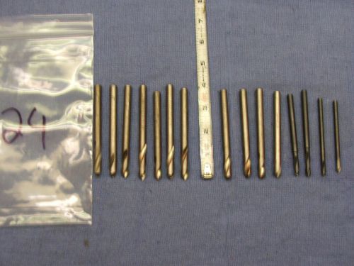 Spotting drills mixed lot of 15 2 flute various sizes hss 5/16&#034; trw twist bit 24 for sale